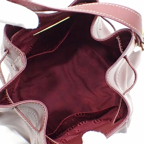 Cartier shoulder bag mast line ladies bordeaux calf leather - Picture 3 of 7